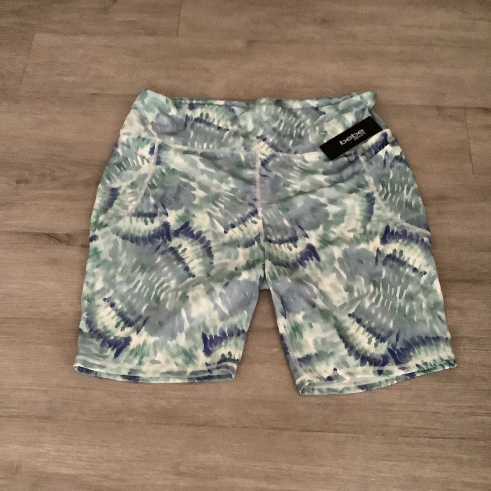 Bebe Sport Blue and Green Tie-Dye Shorts
